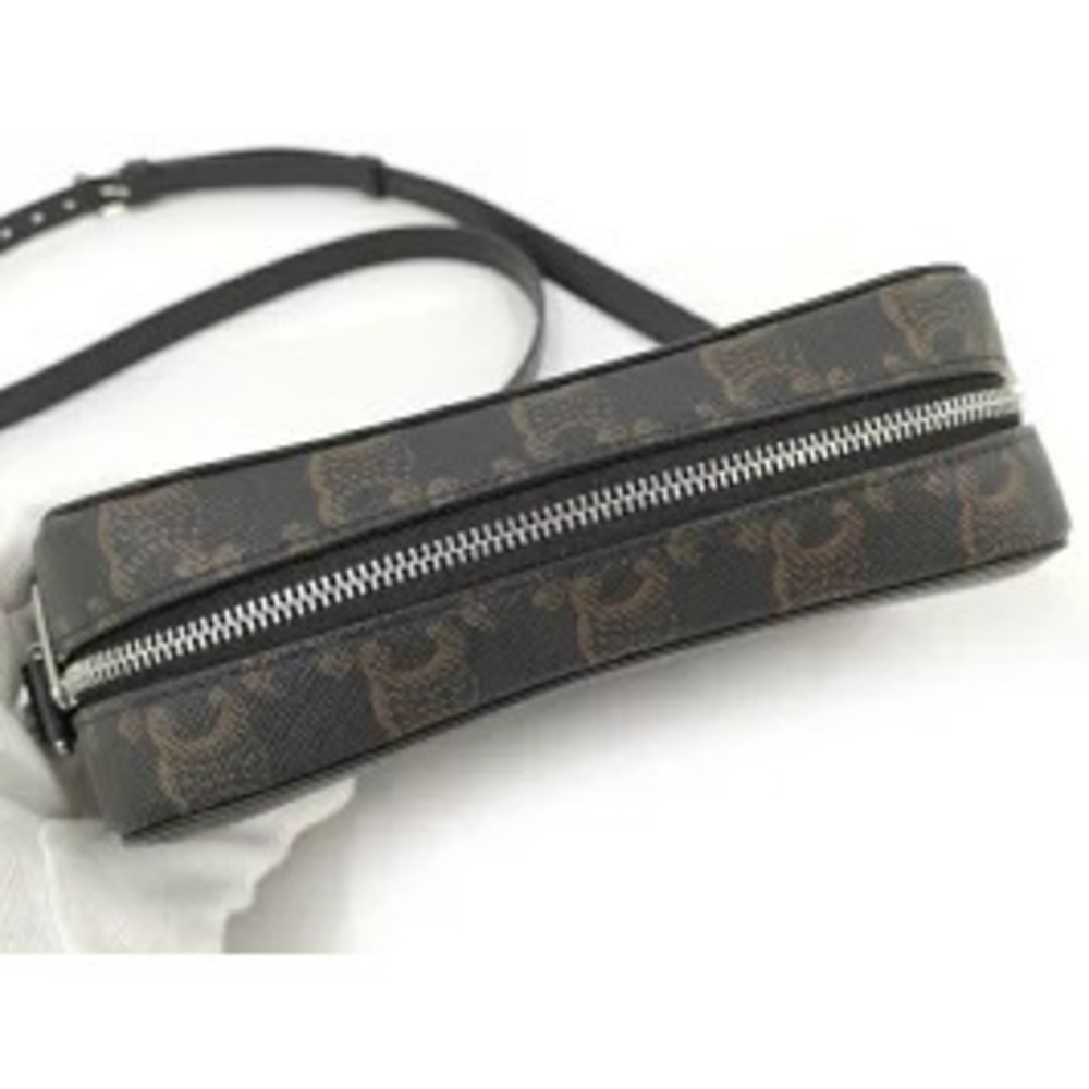 CELINE Triomphe Shoulder Bag Leather Black - Picture 7 of 9
